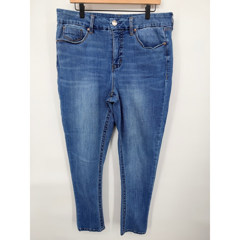 Seven7 Skinny Jeans Women 16 Blue Good High Rise Medium Wash Stretch Denim